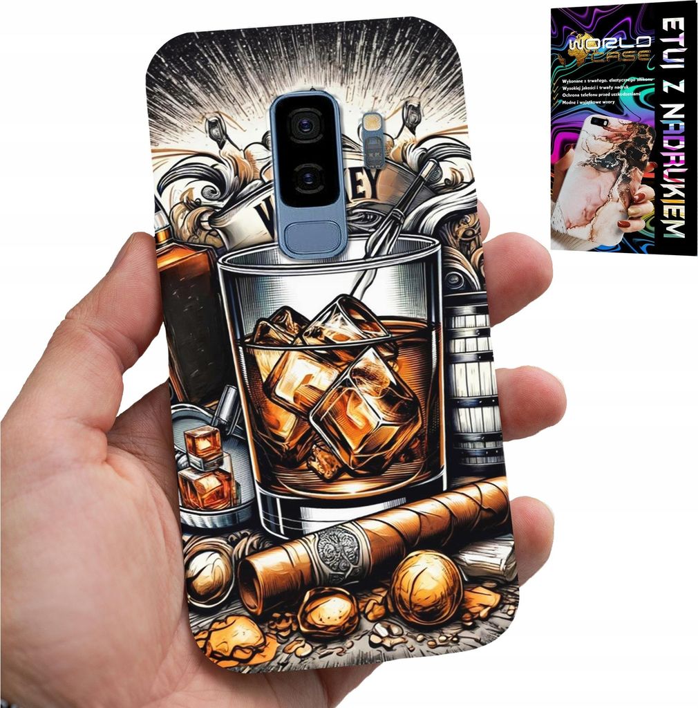 Fall Für Samsung Galaxy S9 Plus - Whisky Zigarre Zurück Designs Für Männer