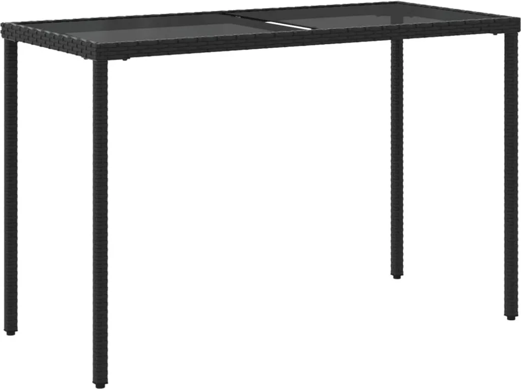 Tavolo Esterno vidaXL 115x54 cm Rattan Nero Vetro: Solido e Pratico