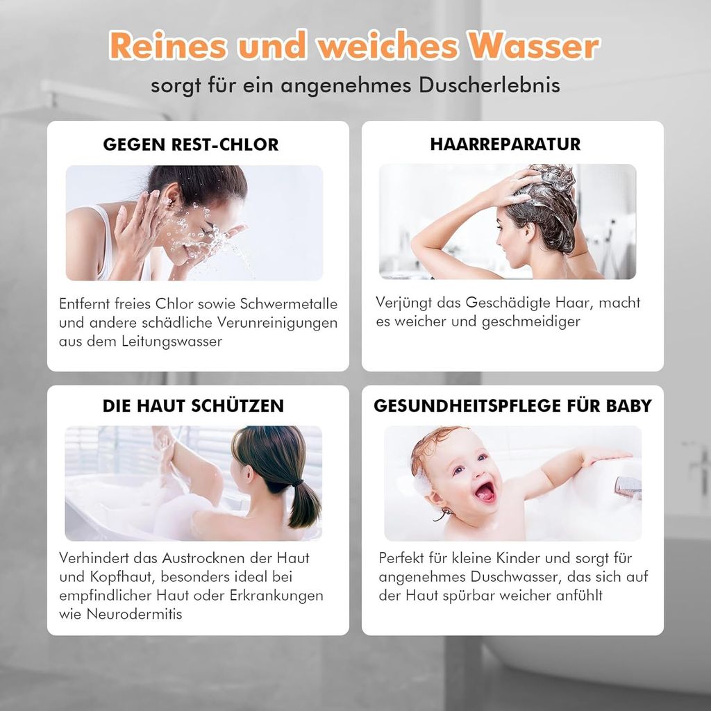 Duschkopf mit Filter Hochdruck Handbrause mit Filtration in Produktbild 4