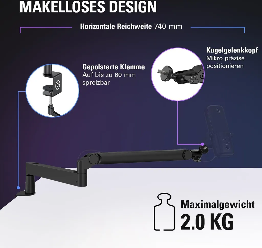 Support Micro Elgato Wave Mic Arm LP pour Libérer l'Espace sur le Bureau - 23