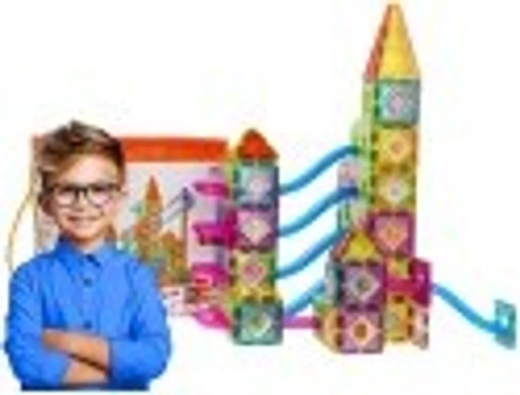 Circuit à billes magnétique 226 pièces avec blocs château multicolores