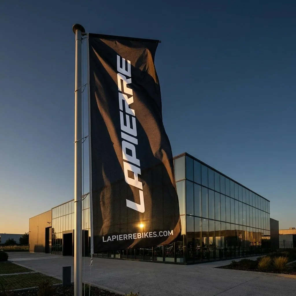 Drapeau Lapierre Noir 100x400 cm - Pavillon Vertical Grand Format
