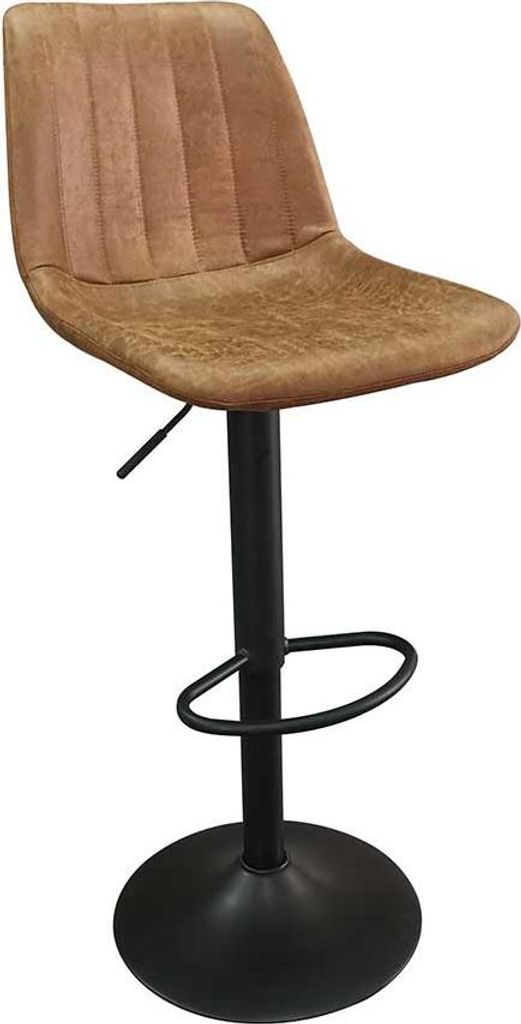 Barhocker mit Streifenmuster Madeira-Cognac