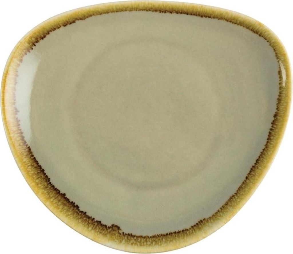Olympia Kiln dreieckige Teller Moos 16,5cm (6 Stück)