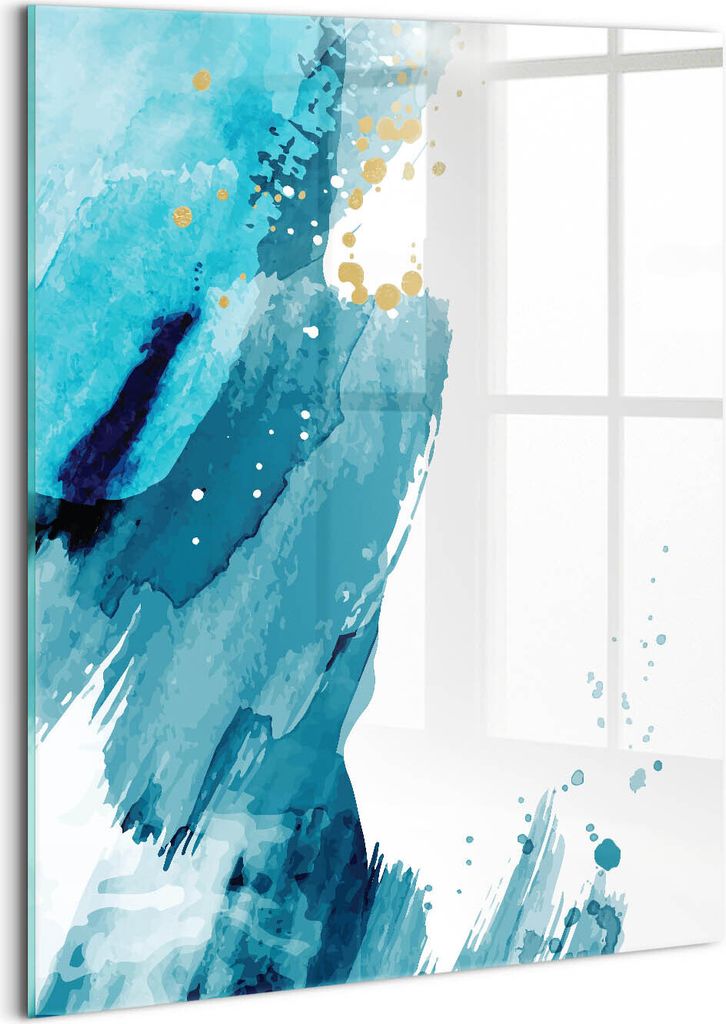 Designer Glasbild - Wandbild - Glas Bild - 60x80 cm - Pinselstriche