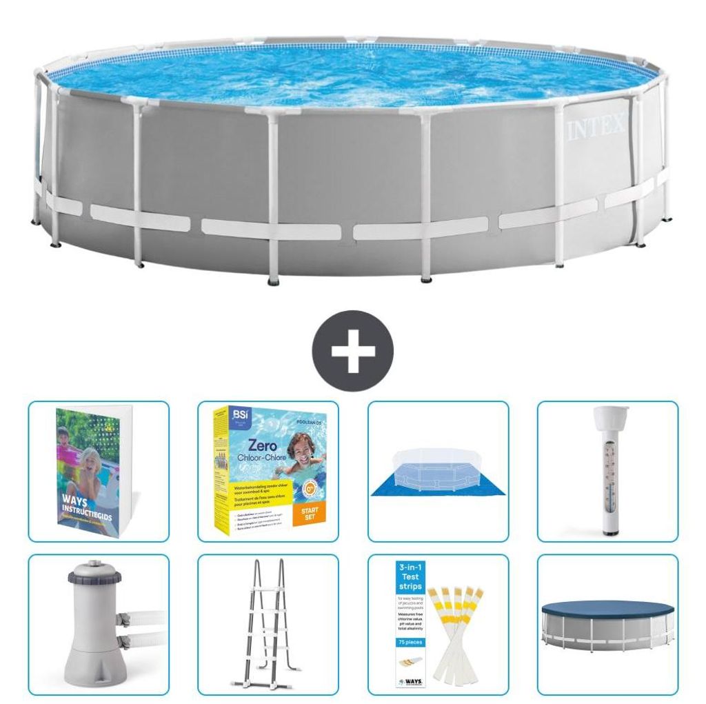 Prism Frame Pool Rund - 457x122 cm - 9-teilig S532