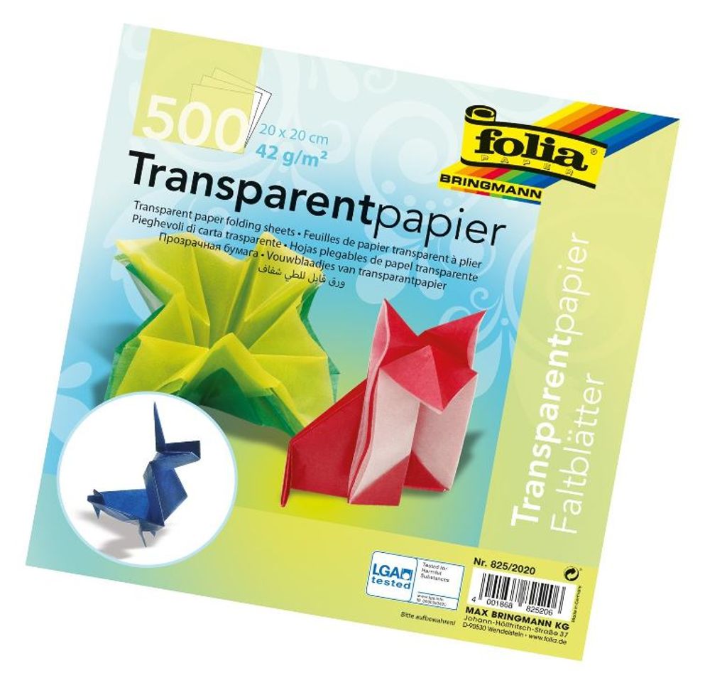 folia Transparentpapier-Faltblätter, 200 x 200 mm Produktbild 