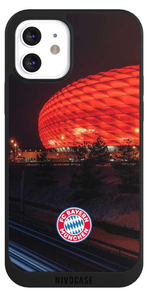 NIVOCASE Handyhülle für Apple iPhone 12 Hülle NIVOpure Case Schwarz FC Bayern München FCB Stadion