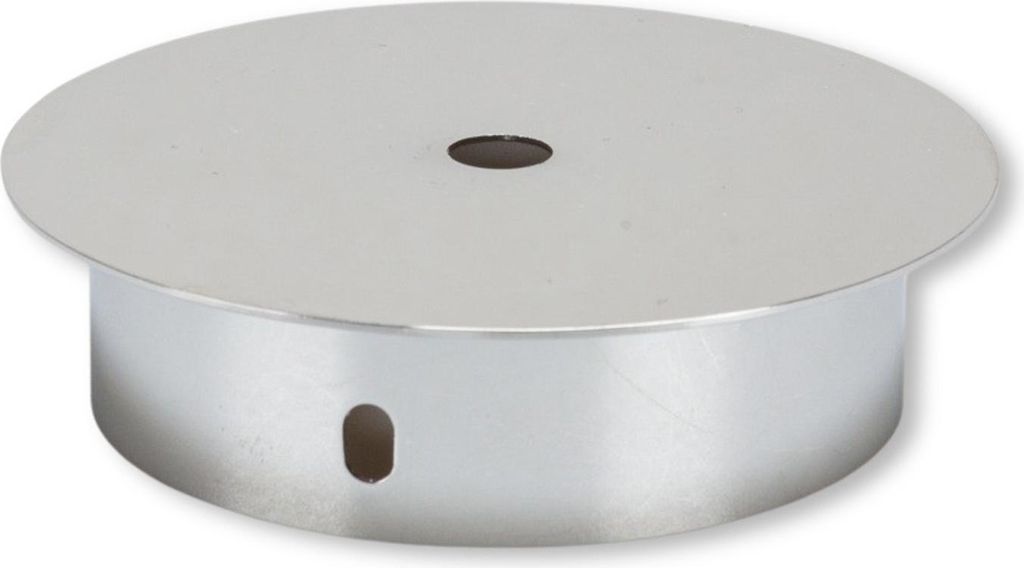 Baldachin, 1-flammig, Lampenbaldachin mit Zugentlastung, chrome, Ø 100 mm, H: 25 mm