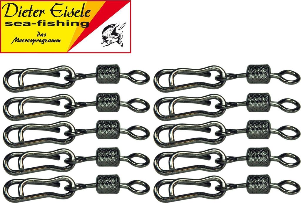Dieter Eisele Patent Snap Wirbel - 10 Angelwirbel, Größe/Tragkraft:28mm / 200lbs / 90.7kg