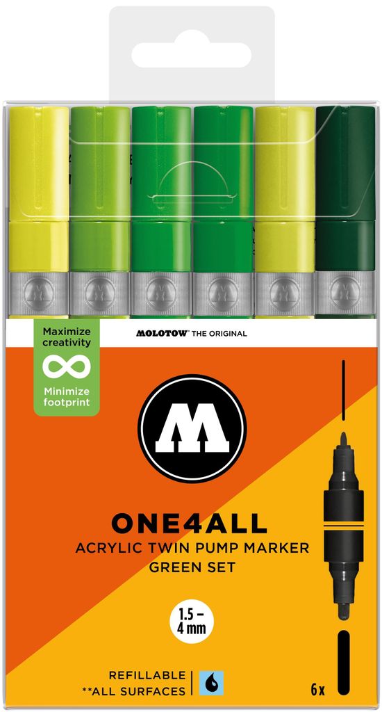 Molotow One4All Acrylic Twin Green Set