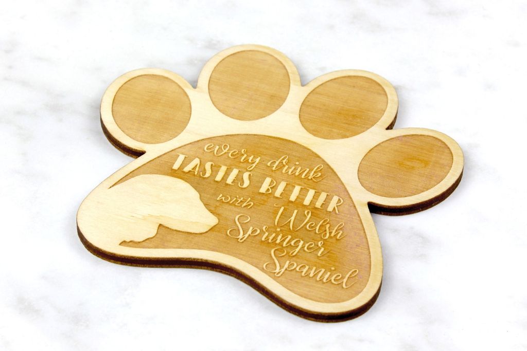 Welsh Springer Spaniel - Tasse Untersetzer, graviert Untersetzer mit Hund, Geschenk für Hundeliebhaber von Art-Dog Marke