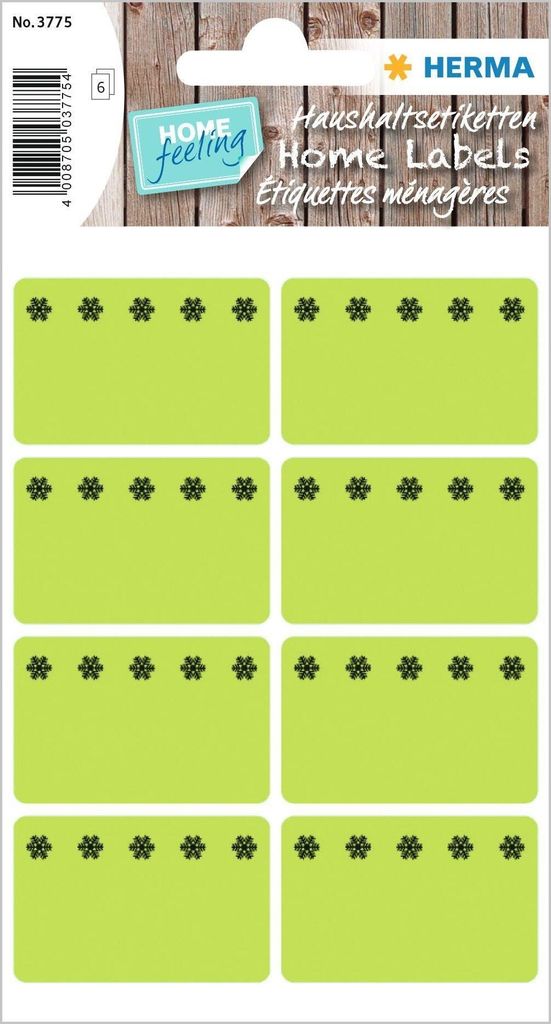 Herma Deep-freeze labels 26x40mm lum. green ice crystals 48 pcs.