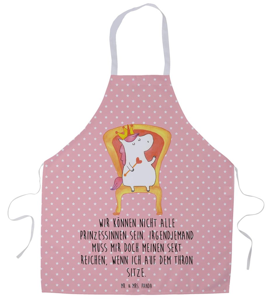Mr. & Mrs. Panda Kochschürze Einhorn Prinzessin - Rot Pastell - Geschenk, Geburtstag, Grillschürze, Schürze, Küchenzubehör, Monat, Latzschürz...