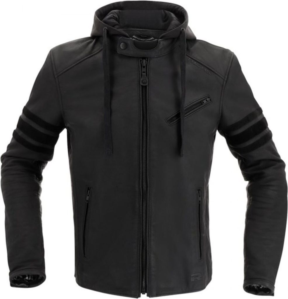 Richa Toulon Black Edition Motorrad Lederjacke, schwarz, 52