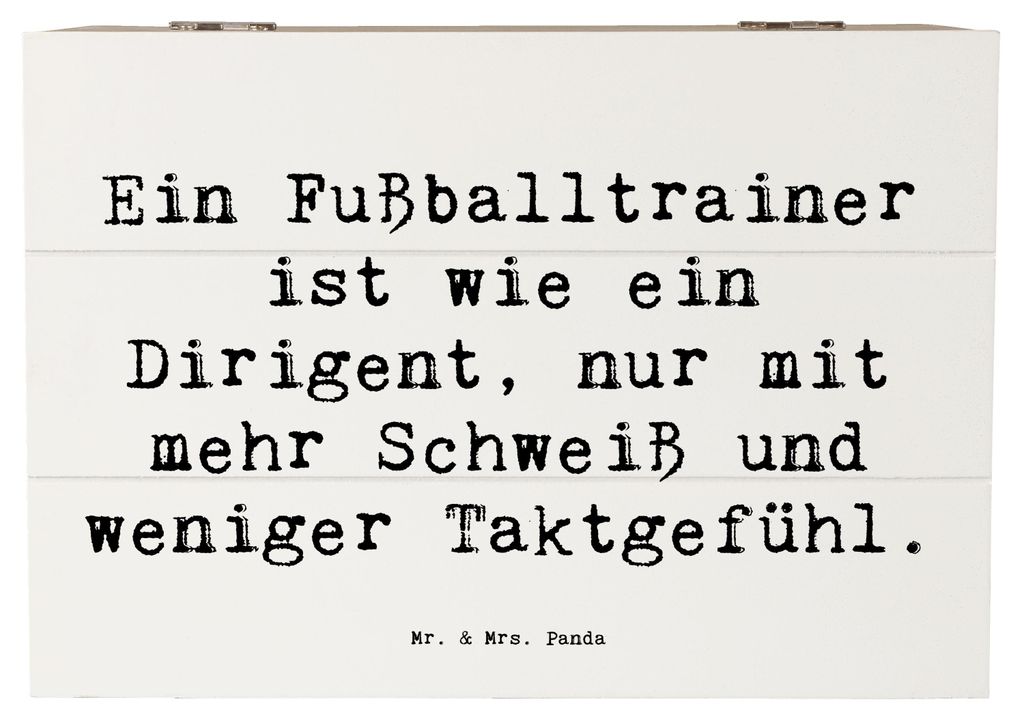 Mr. & Mrs. Panda Schatulle Spruch Fußballtrainer Dirigent 22 x 15 cm - Weiß - Geschenk, kiste holz, Berufsgestaltung, Trainer, Mentoring, Aufbewa...