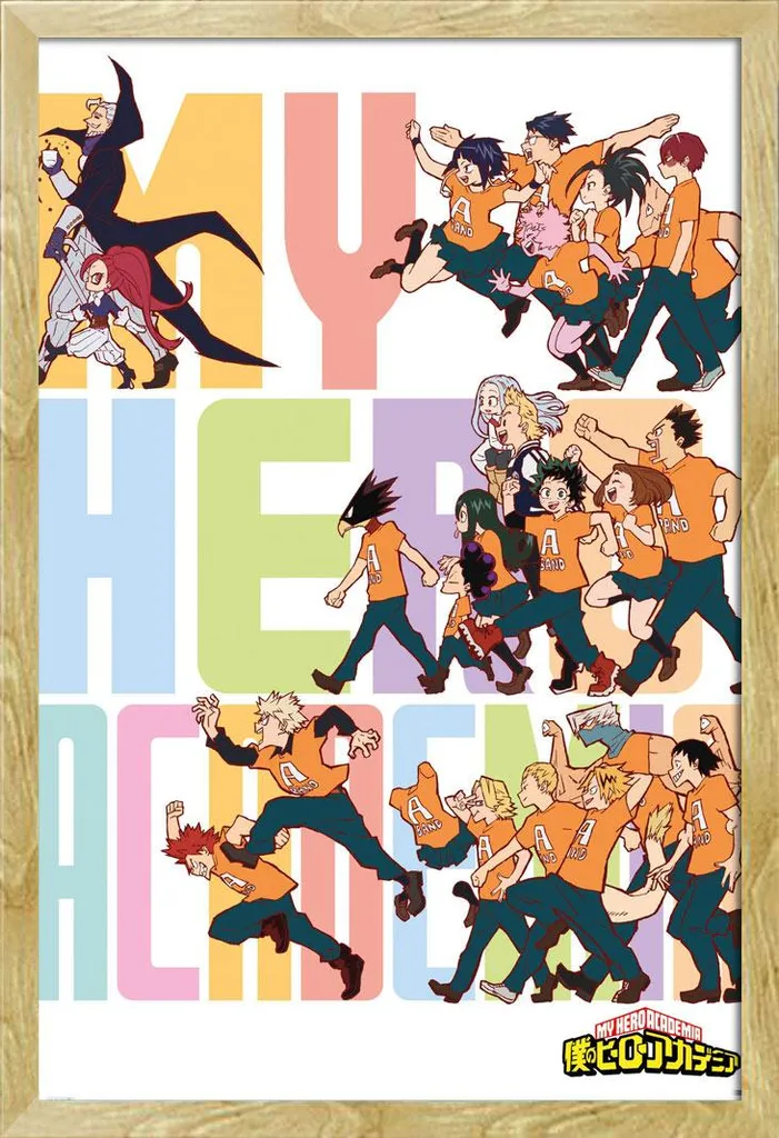 Décoration Murale Manga My Hero Academia : Poster Encadré Prêt à Accrocher