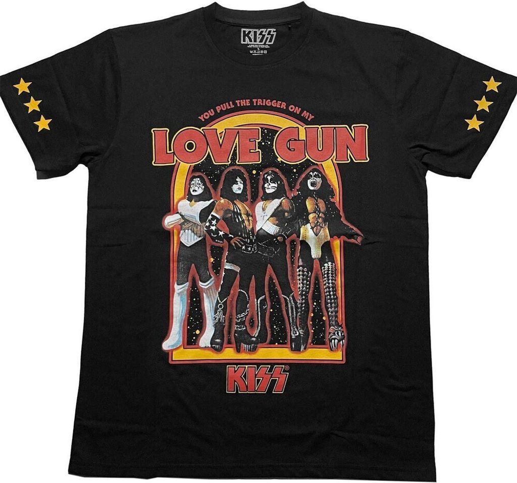 Kiss - "Love Gun" T-Shirt für Herren/Damen Uni RO5289 (M) (Schwarz)
