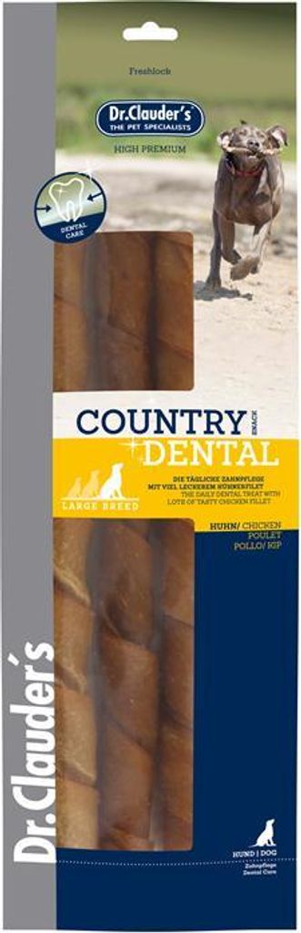 Dr. Clauder's Dog Snack Country Dental Snack Large Breed 8x315g | Huhn