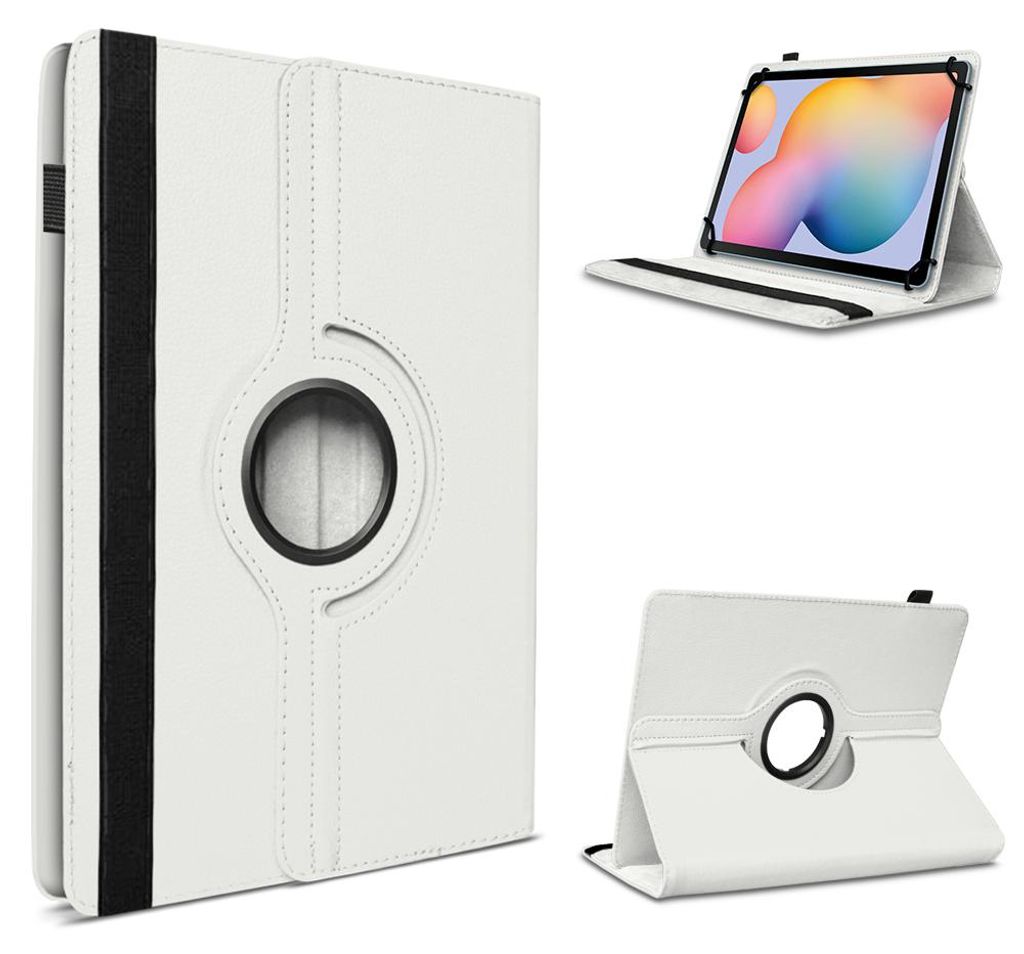 Tablet Hülle für Doogee Tab G6 / Tab G6+ Tasche Schutz Case 360 Grad DrehbarFarbe 360 Uni:Weiss