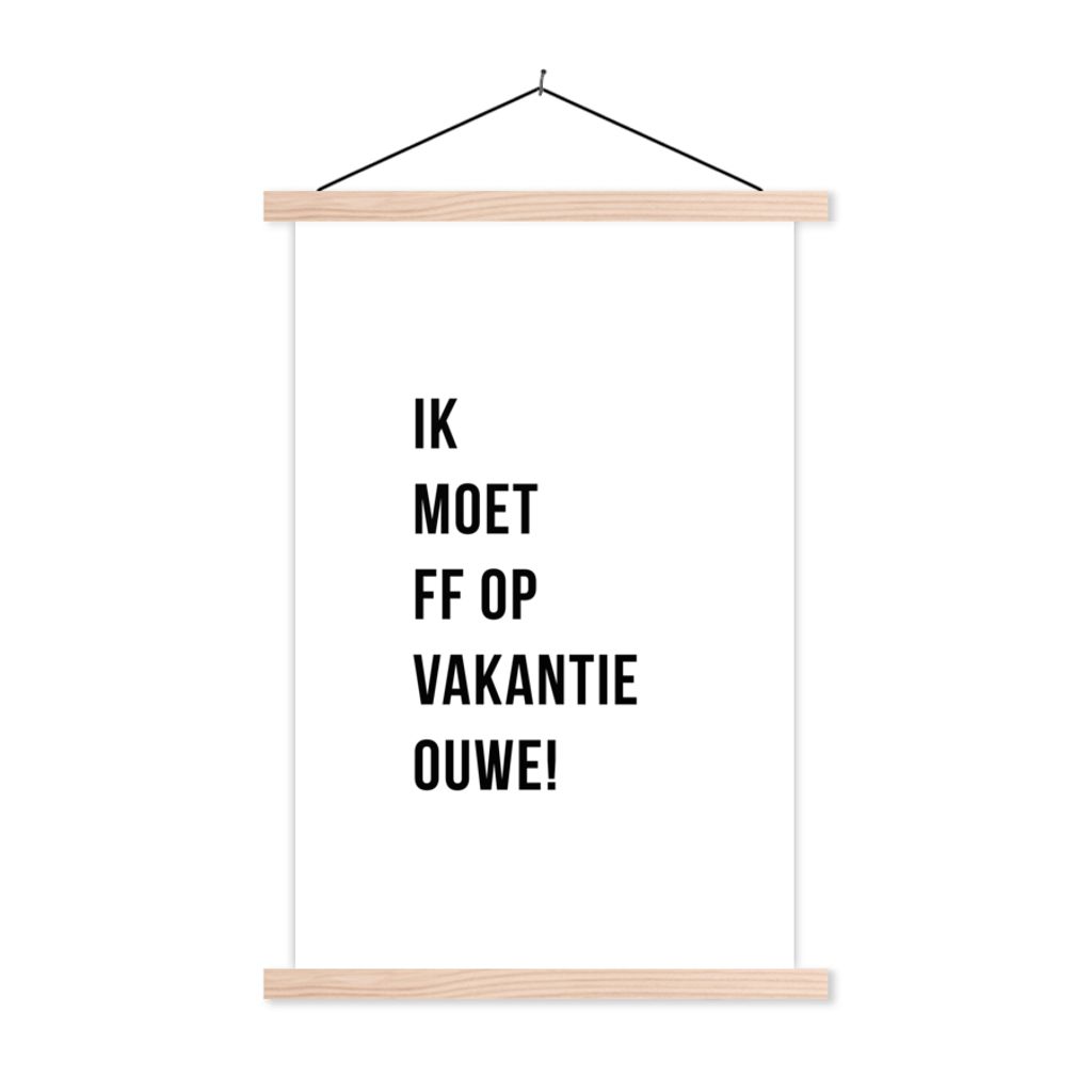 MuchoWow Textilposter Zitate - Ich muss in den Urlaub fahren, alter Mann! - Weiß 40x60 cm mit holzfarbenen Rahmen - Poster