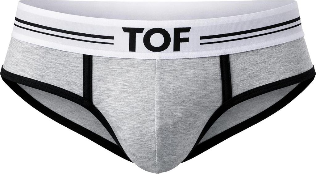 TOF Paris - Herren Slip Unterwäsche - French Brief Heather-Grey - 1x Größe XL