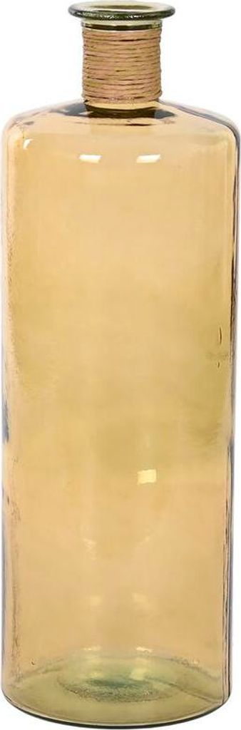 Vase Home ESPRIT Gelb Schnur Verre trempé 25 x 25 x 75 cm