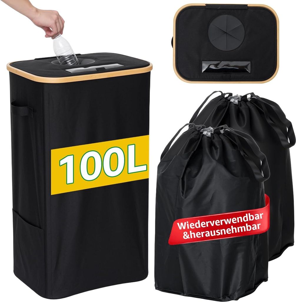 GARPROVM 100L Pfandflaschen Sammelbehälter, Flaschensammler Produktbild 