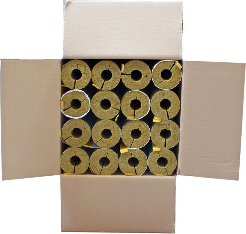 Karton 20m Steinwolle Rohrschale alukaschiert 28x30 mm