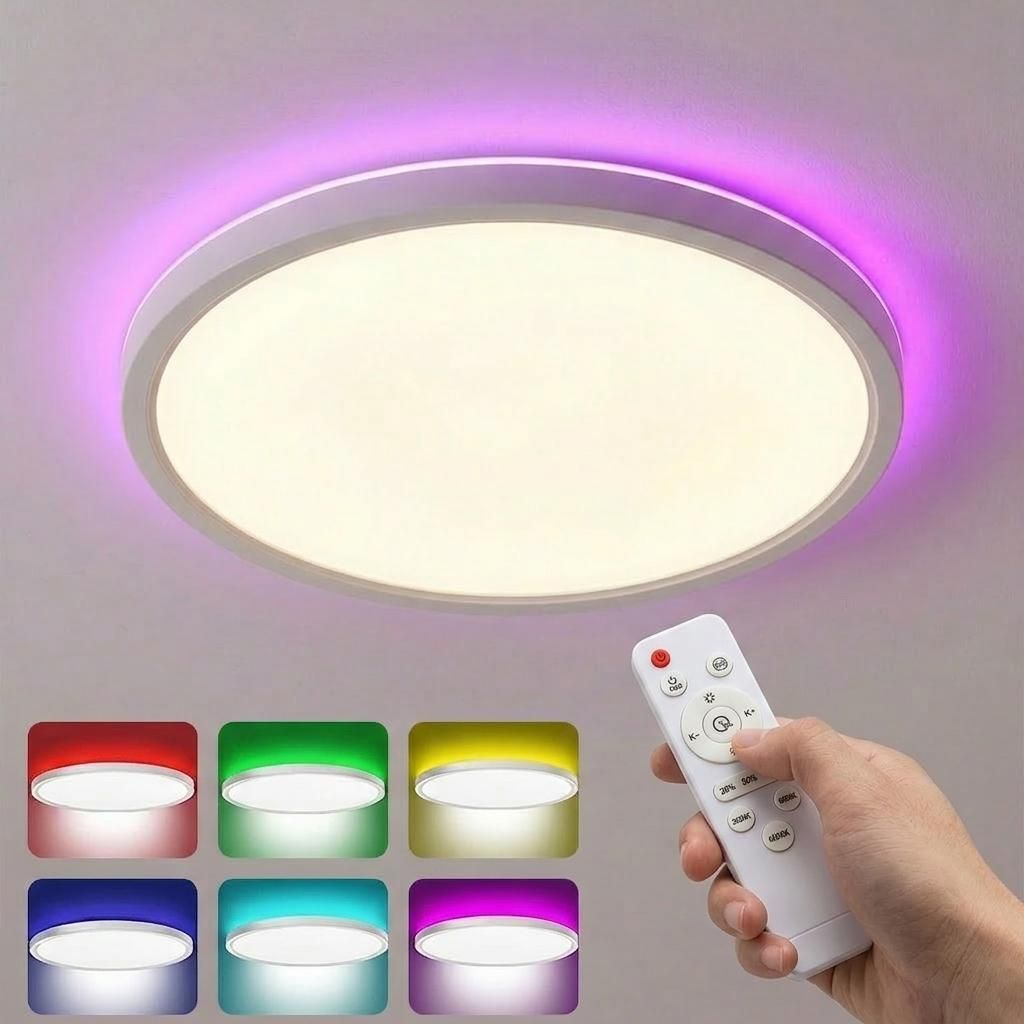 LED Deckenlampe Dimmbar 24W Ø29cm Ultra Dünn Deckenleuchte Produktbild 