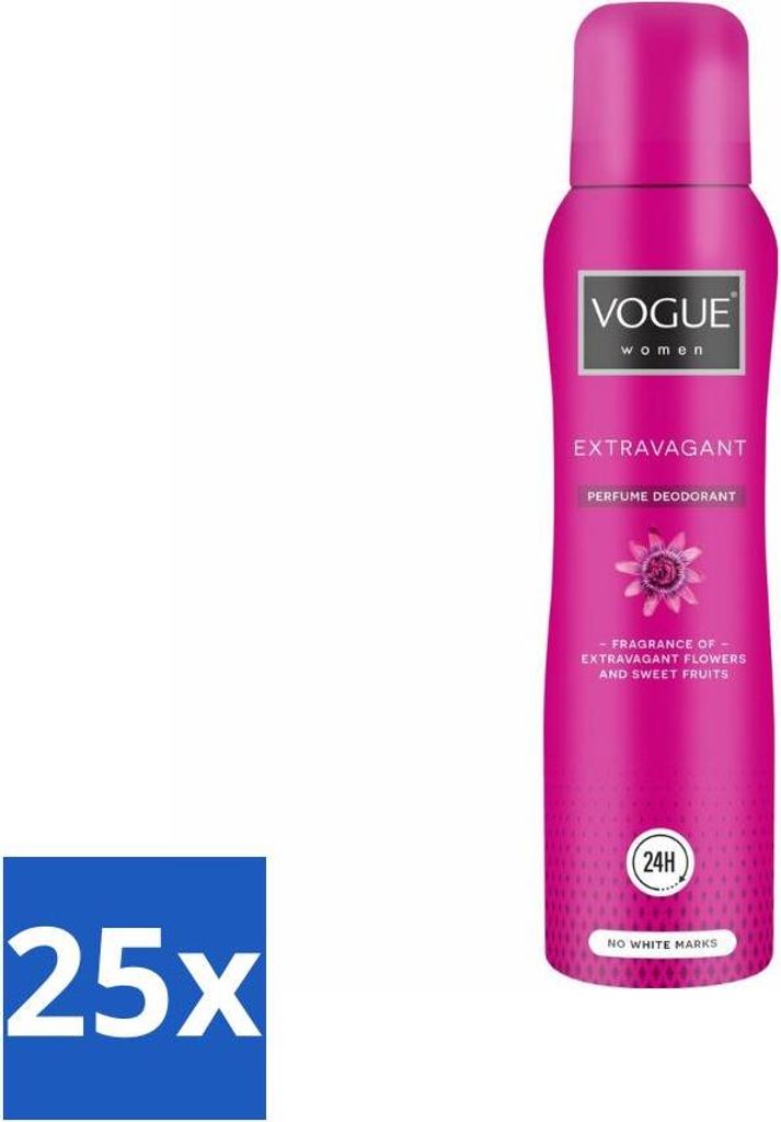 Vogue Women - Extravagant - Parfüm Deodorant - 150 ml - Vorteilspack - 25 Stücke