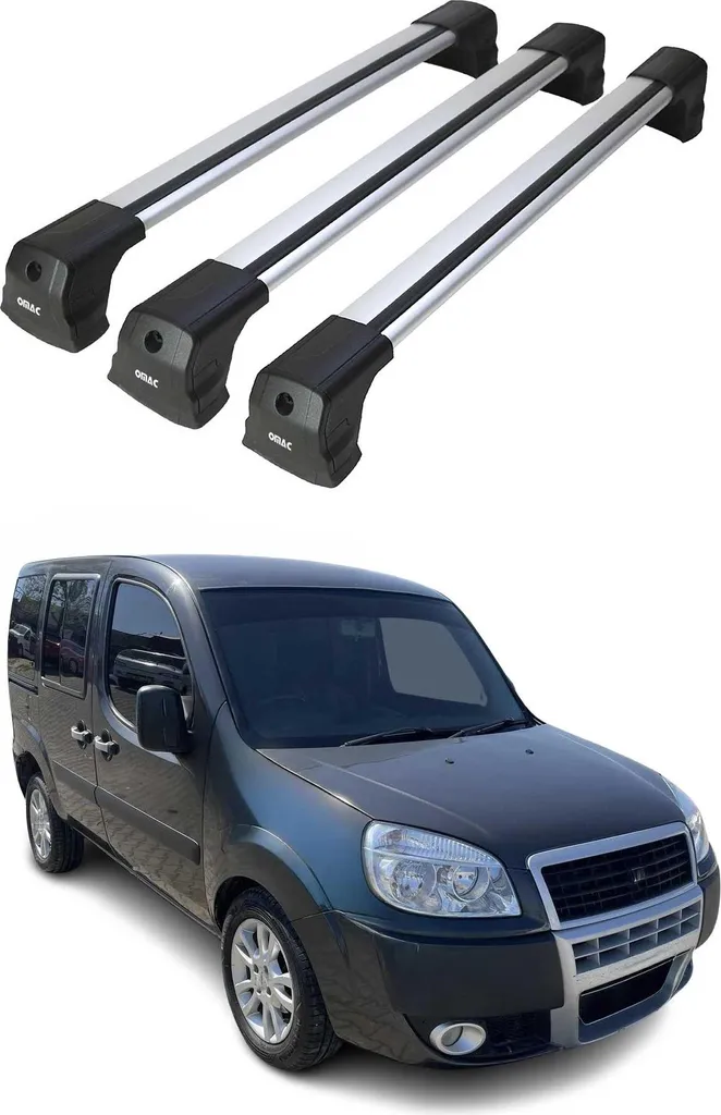 Barres de toit pour transport d'échelle sur Fiat Doblo 2000 à 2010 alu