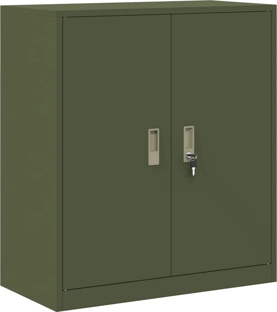 Armadio Archivio vidaXL Verde Oliva Acciaio 80x40x90 cm - Arredo Office