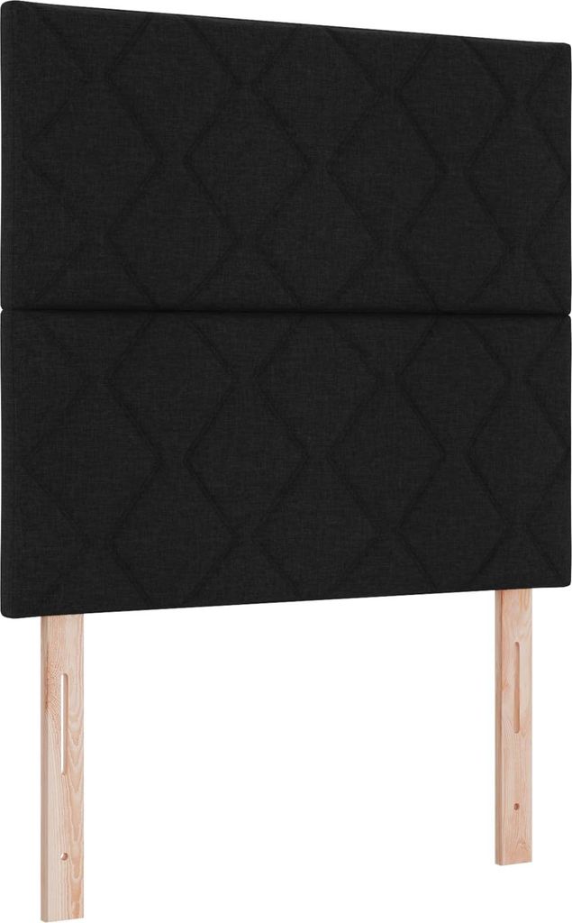 vidaXL LED Kopfteil Schwarz 100 cm Stoff