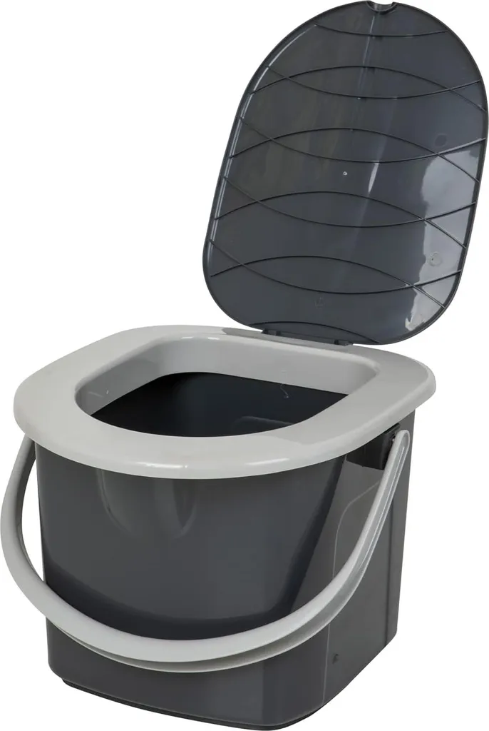 WC portable de camping écologique anthracite avec réservoir de 15,5 l