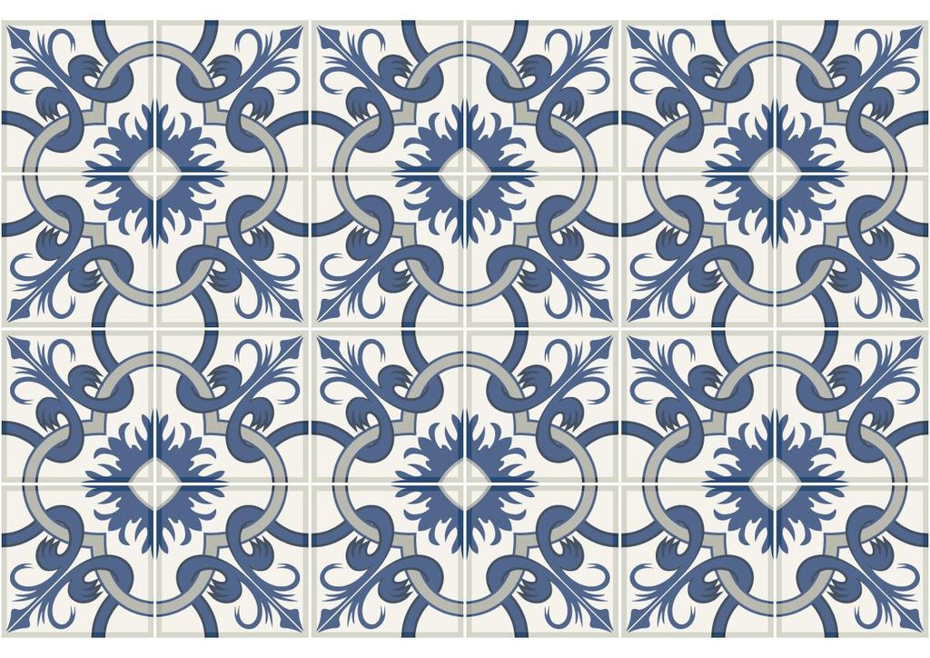 Selbstklebende Fliesen-Wandaufkleber für Küche und Bad – 24 Fliesenaufkleber im Azulejos Porzia-Stil – 24 Aufkleber, 15 x 15 cm