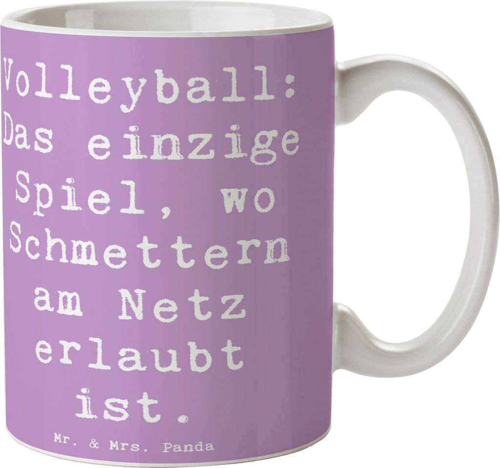 Mr. & Mrs. Panda haferl Spruch Volleyball Schmettern - Lavendeltraum - Geschenk, Teebecher, Teamsport, Agilität, Sportler, körperliche Fitness, G...