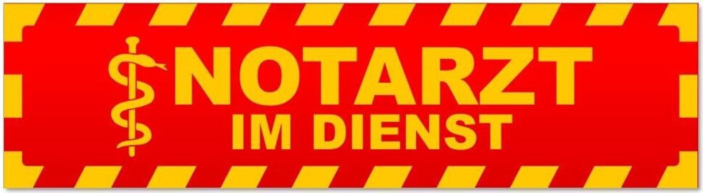Kiwistar - Autoaufkleber - Rot - 45 x 12 cm - Notarzt im Dienst gestreift - Hinweis Aufkleber Sticker für Auto, Kfz, Fahrrad, PKW, LKW
