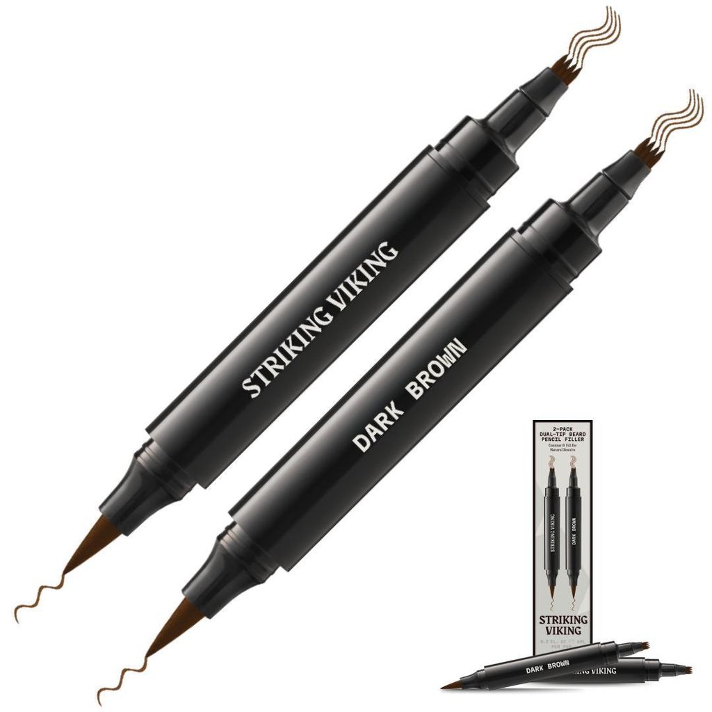 Bartauffüllstift - Doppelspitze (2er-Pack) - Dunkelbraun