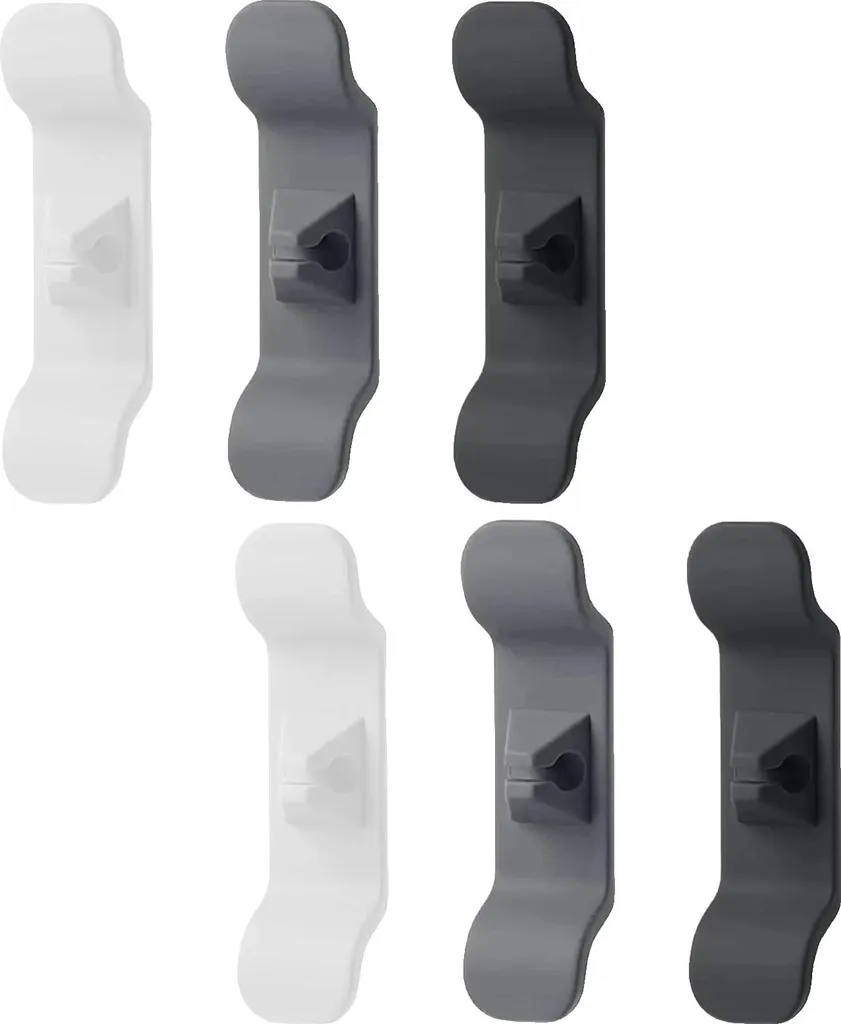 Lot de 6 fixations câbles en plastique souple, dimensions 10,2 cm noir