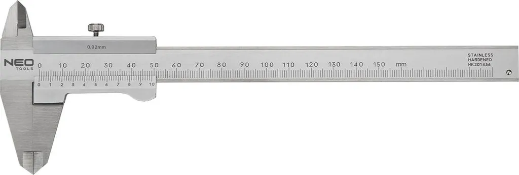 Pied à coulisse DIN NEO TOOLS 150 mm en acier inoxydable de précision