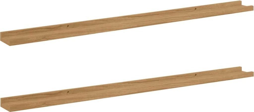 vidaXL Nástenná polička, 2 ks, hnedá, 115 x 9 x 3 cm, Obrázok produktu 