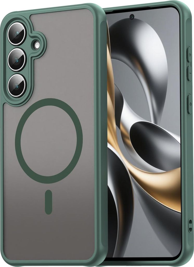Matte Case Magsafe für Samsung Galaxy S25 FE Schutzhülle Kratzfest Passgenau in Grün