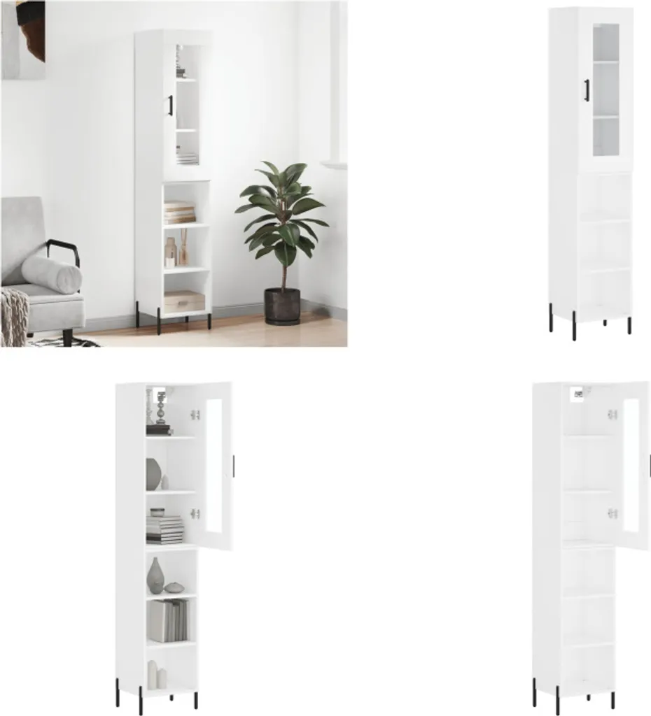 Armadio Colonna Bianco 34,5x34x180 cm | Madia Moderna vidaXL
