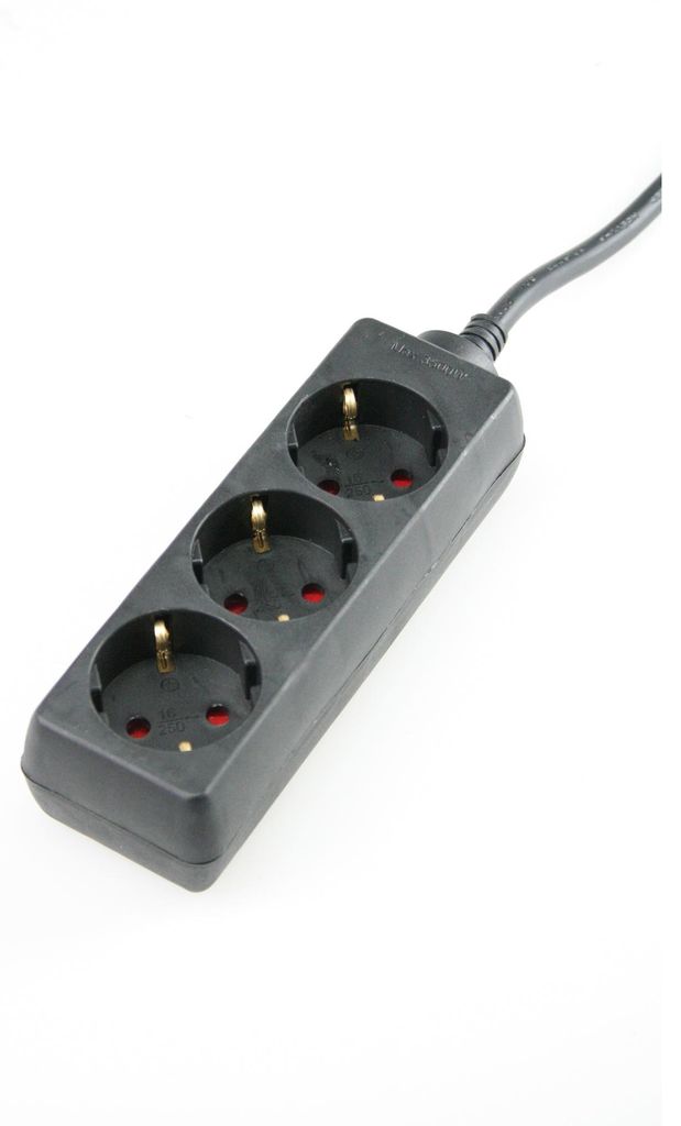 as-Schwabe 3-cestný zásuvkový pás čierny 3m 230V 16A Obrázok produktu 