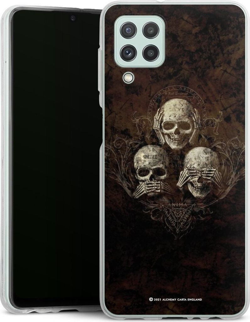 DeinDesign Handyhülle für Samsung Galaxy A22 4G Silikon Hülle Case Smartphone Schutzhülle Art Gothic Totenköpfe