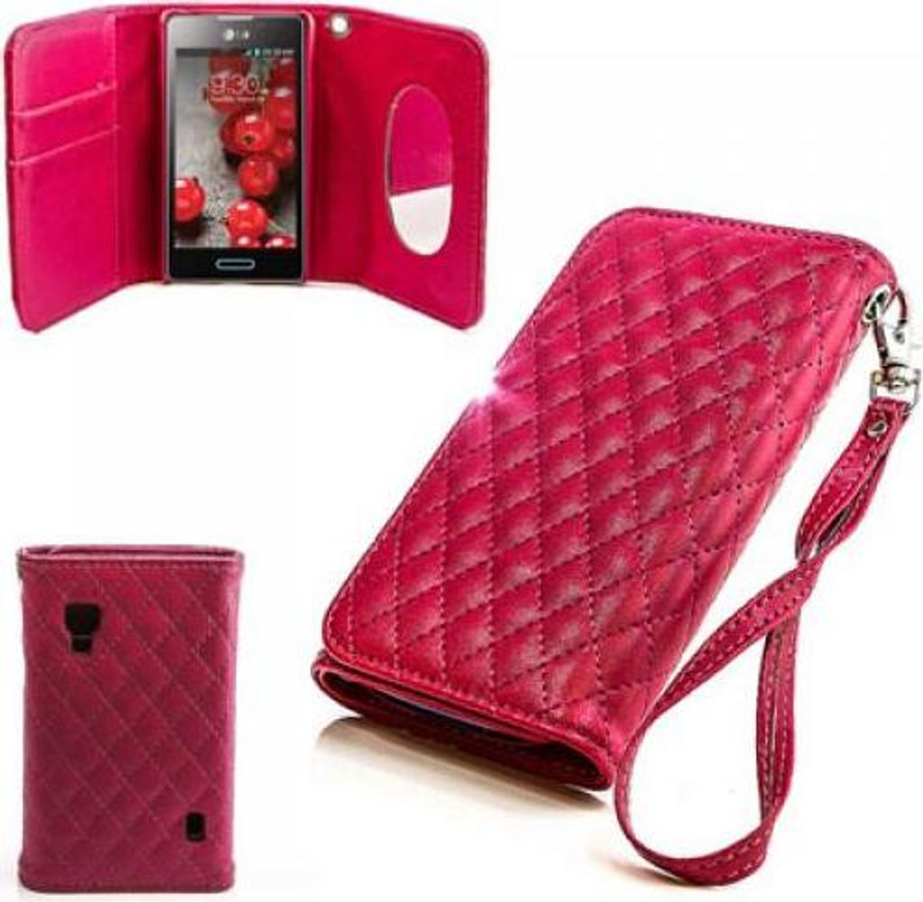 LG Optimus L5 II (E460) Booksytle Handtasche Mirror Pink