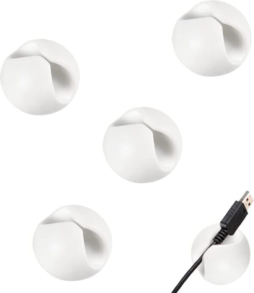 Kabel Clips, 4 Stš¹ck Kabelclips, Kabelhalter Selbstklebend, Kabel Kabelmanagement, fš¹r USB Ladekabel, Netzkabel, Bš¹ro Desk
