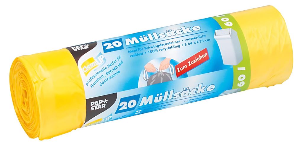 PapStar 14197 Fodere per cestini con coulisse - 60 litri, Immagine del prodotto 
