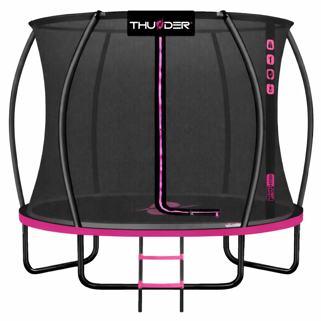 Thunder Trampoline Ultra 305 cm 10 ft avec Filet Intérieur Noir et Rose